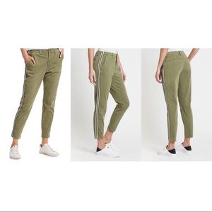 L’Agence Jem High Rise Side Stripe Trouser Pants Brigade Green 24 Hemmed